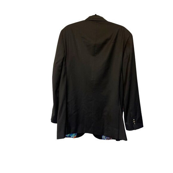Robert Graham Mens Black Blazer With Colorful Artistic Lining Size 44 - Picture 2 of 8